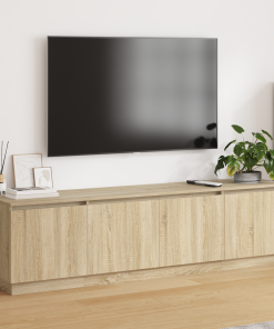 Mueble de TV vidaXL con LED Roble Sonoma 180x38x49 cm Madera elaborada