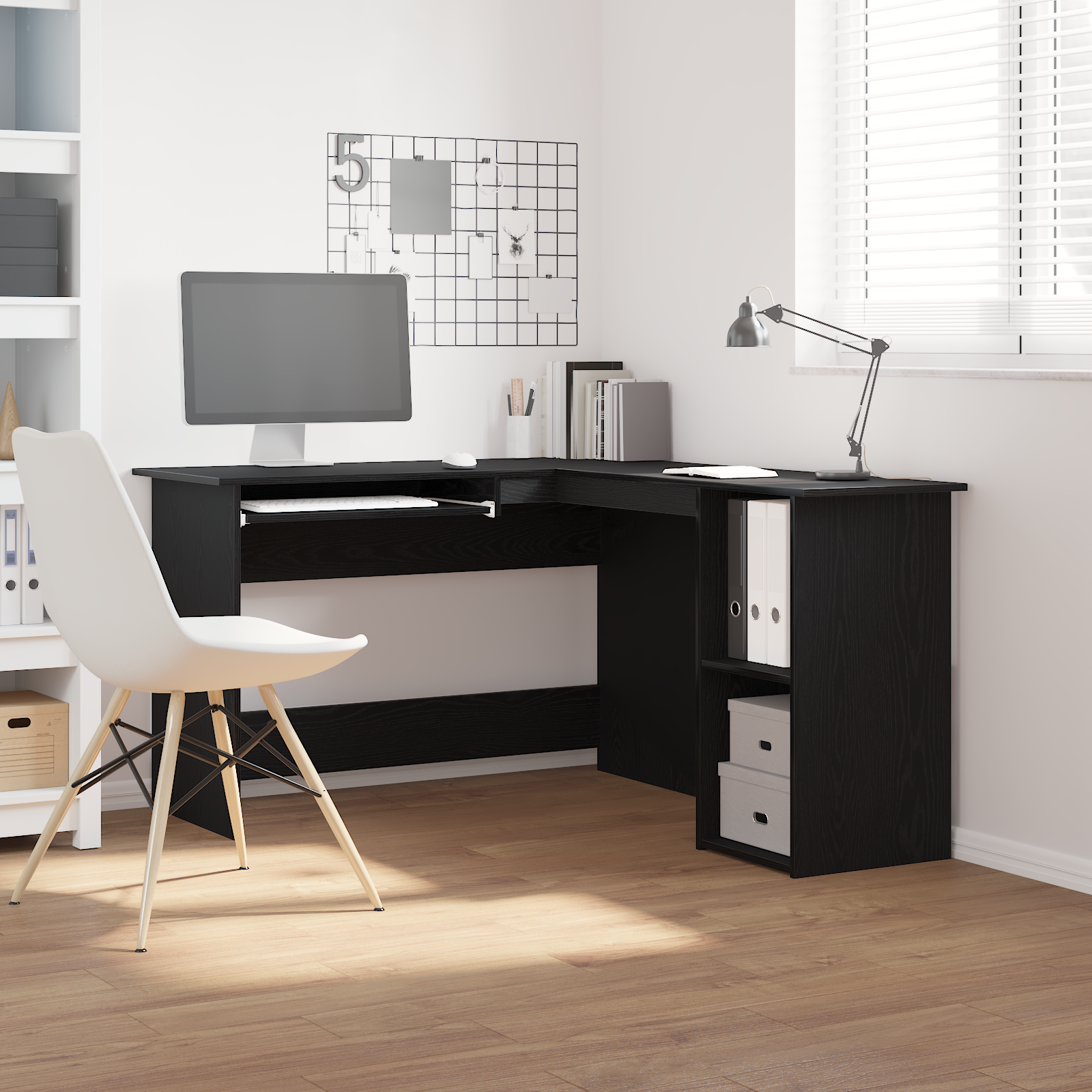 Escritorio vidaXL Negro Roble 120x140x75 cm de Madera