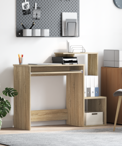 vidaXL Sonoma Eichen Computertisch Sonoma Eiche MDF mit Eichenfurnier