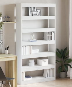vidaXL Weißes Bücherregal Weiß Hochwertiger Holzwerkstoff