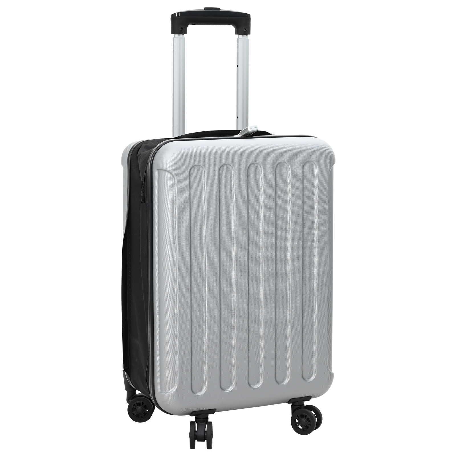 vidaXL Faltbarer Koffer Hartschale 20 Zoll Silber 34x23x55.5 cm ABS