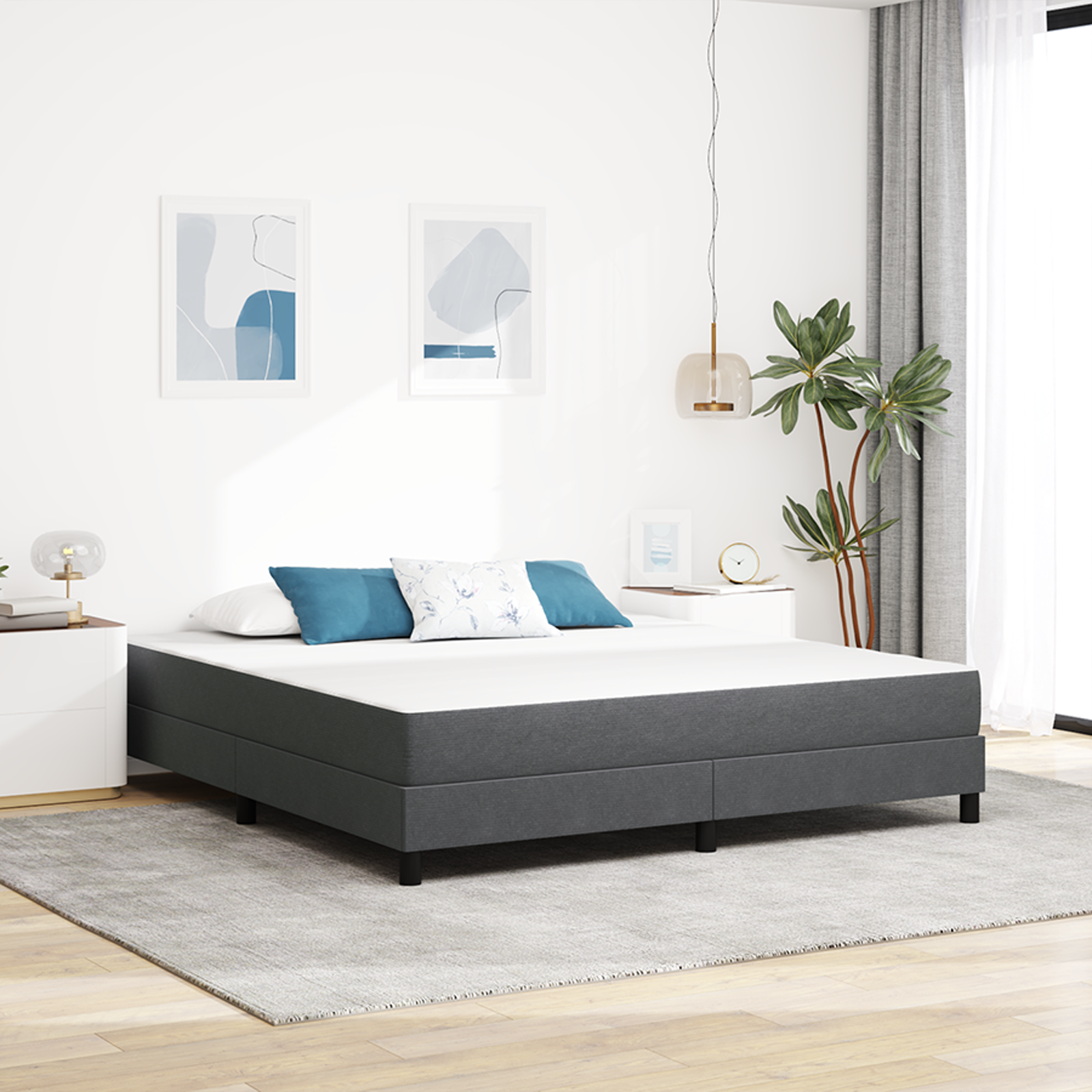 vidaXL Taschenfederkernmatratze Dunkelgrau Mittelhart 180x200x20cm