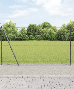 vidaXL Zaunset Set von 2 Grau Stahl 25 x 1.5 m Langlebig