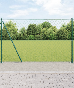 vidaXL Zaunset 2er Set Grün Pulverbeschichteter Stahl 25 x 1,5 m