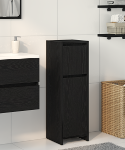 vidaXL Badschrank Schwarz Eiche 30x30x95 cm Holzwerkstoff