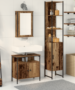 vidaXL Waschbeckenschrank mit integriertem Waschbecken Altholz