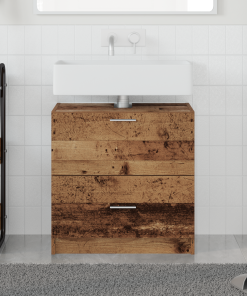 vidaXL Waschbeckenunterschrank Altes Holz 59x37x59 cm Furniertes Holz