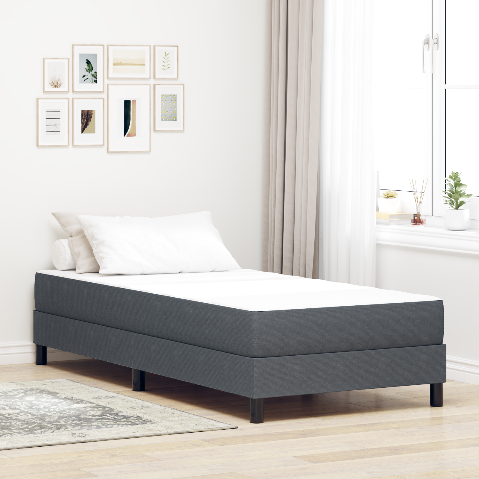 vidaXL Taschenfederkernmatratze Dunkelgrau Mittelhart 80x200x20 cm