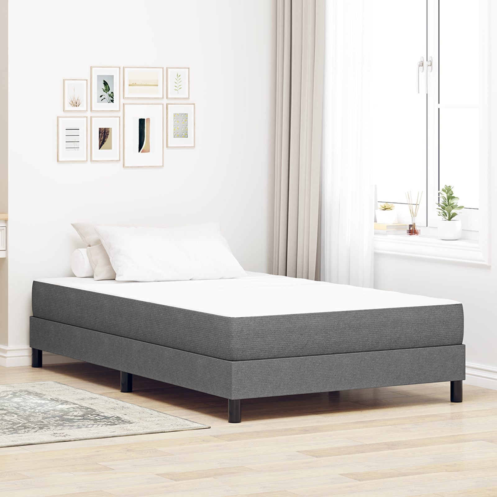 vidaXL Taschenfederkernmatratze Hellgrau Mittelhart 120x200x20cm Stoff