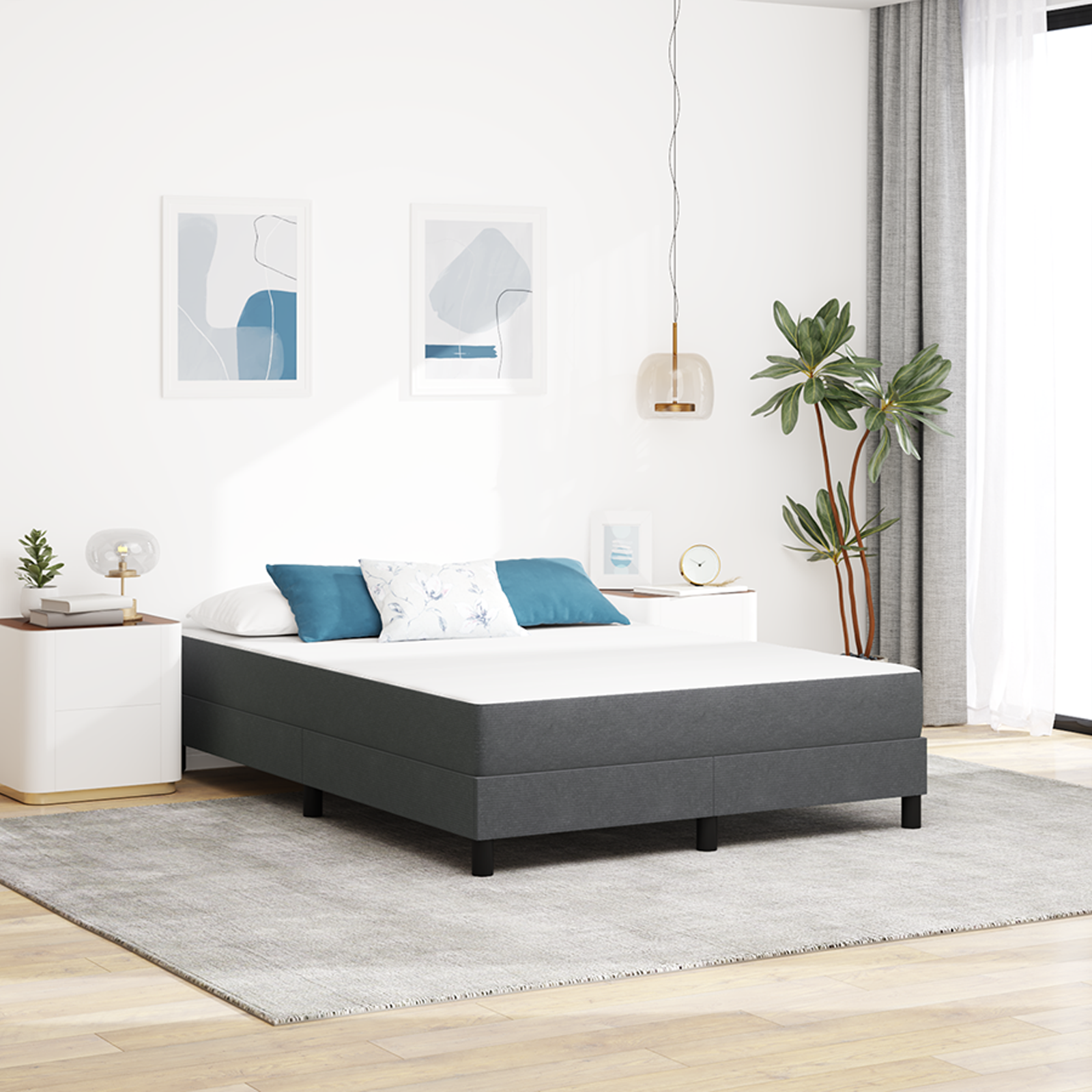 vidaXL Taschenfederkernmatratze Dunkelgrau Mittelhart 160x200x20 cm
