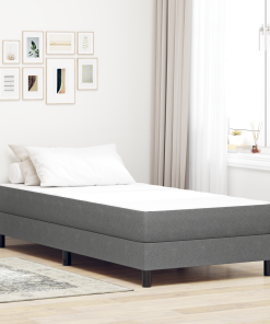 vidaXL Taschenfederkernmatratze Hellgrau Mittelhart 90x200x20 cm Stoff