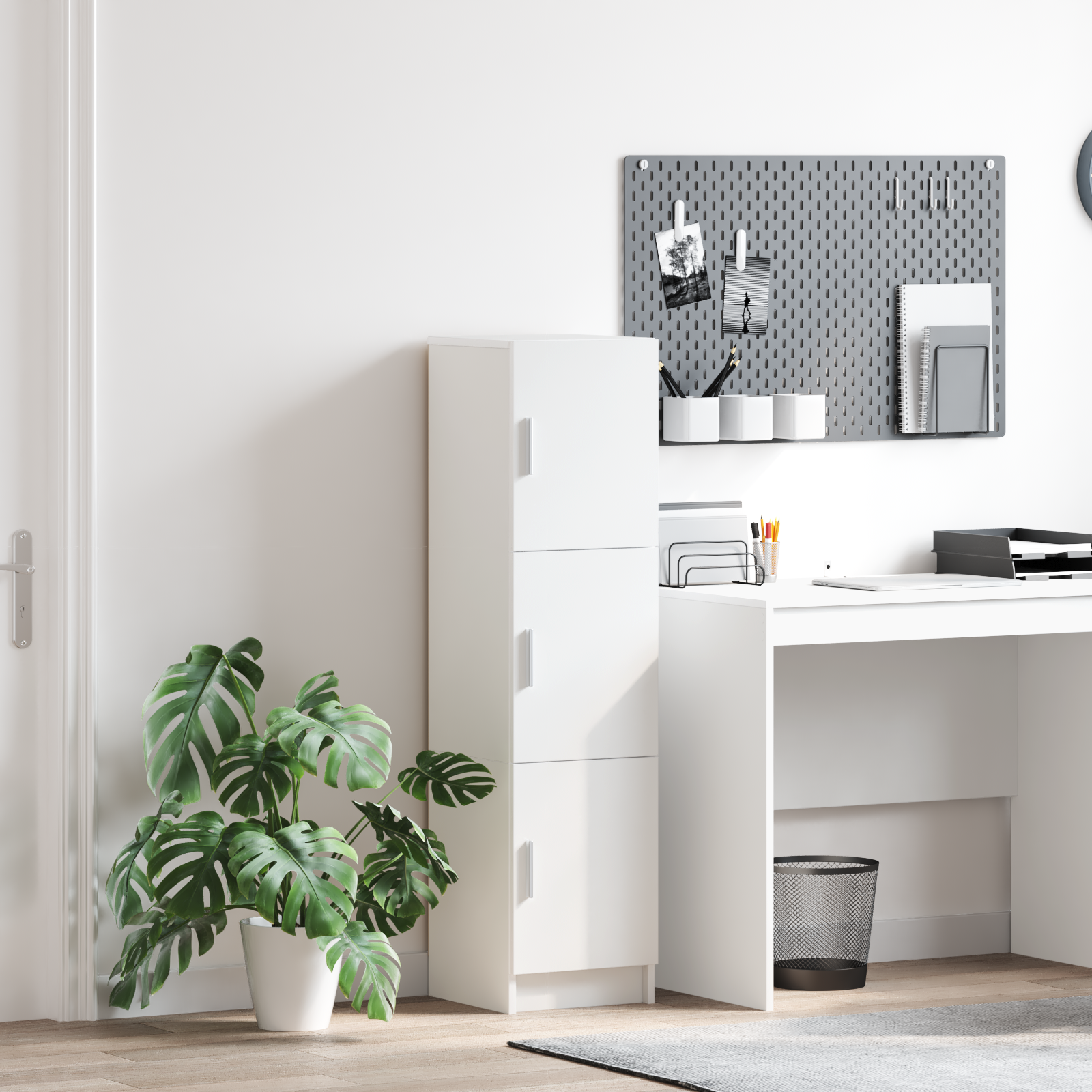 vidaXL Weißes Sideboard Weiß MDF Holz Mittel Weißes Sideboard
