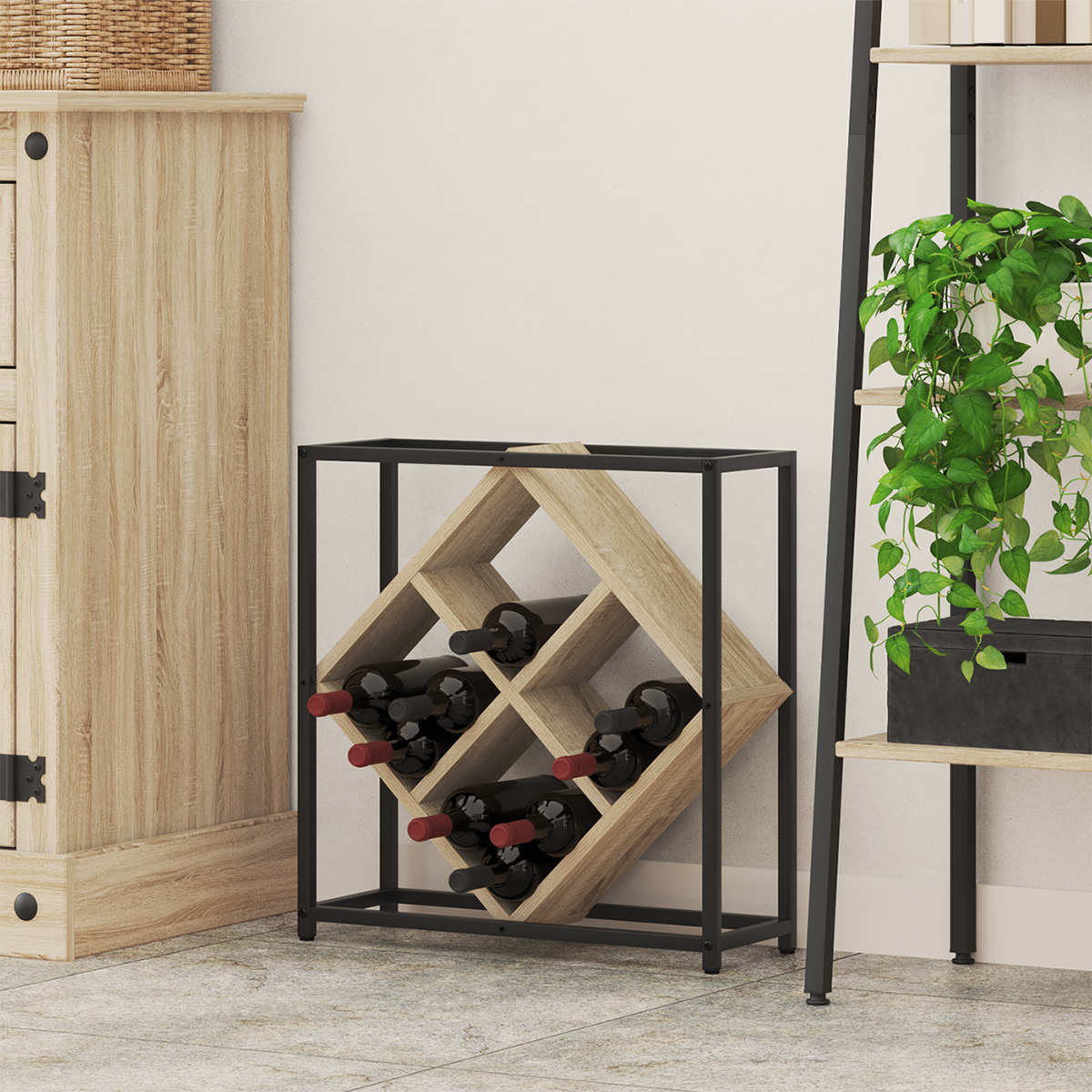 vidaXL Weinregal Sonoma Eiche 51x18x52,5 cm Holzwerkstoff