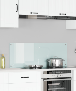 vidaXL Küchenrückwand Weiß 110x40x0,6 cm Hartglas