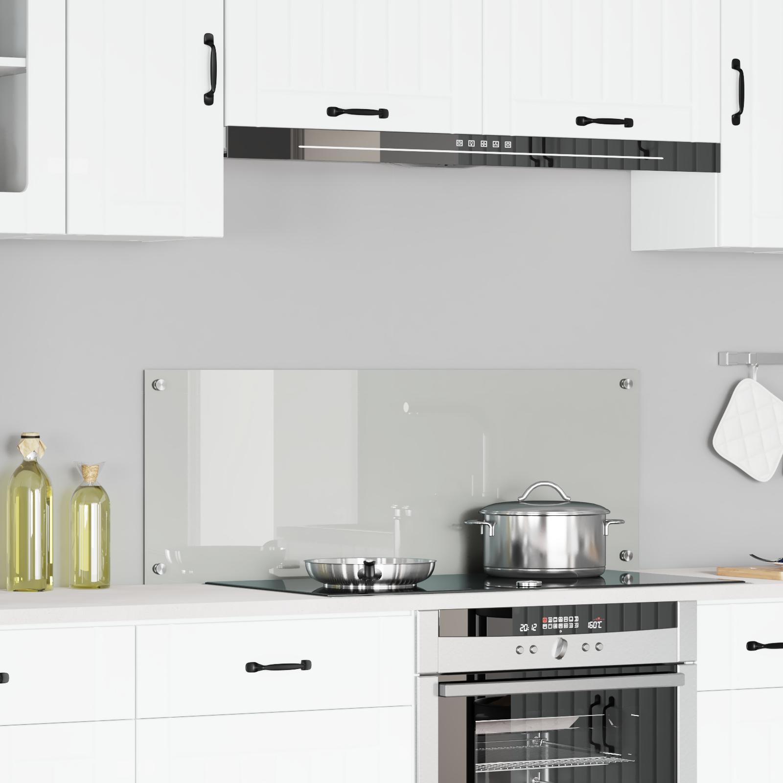 vidaXL Küchenrückwand Transparent 110x40x0,6 cm Hartglas