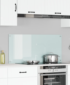 vidaXL Küchenrückwand Weiß 110x50x0,6 cm Hartglas