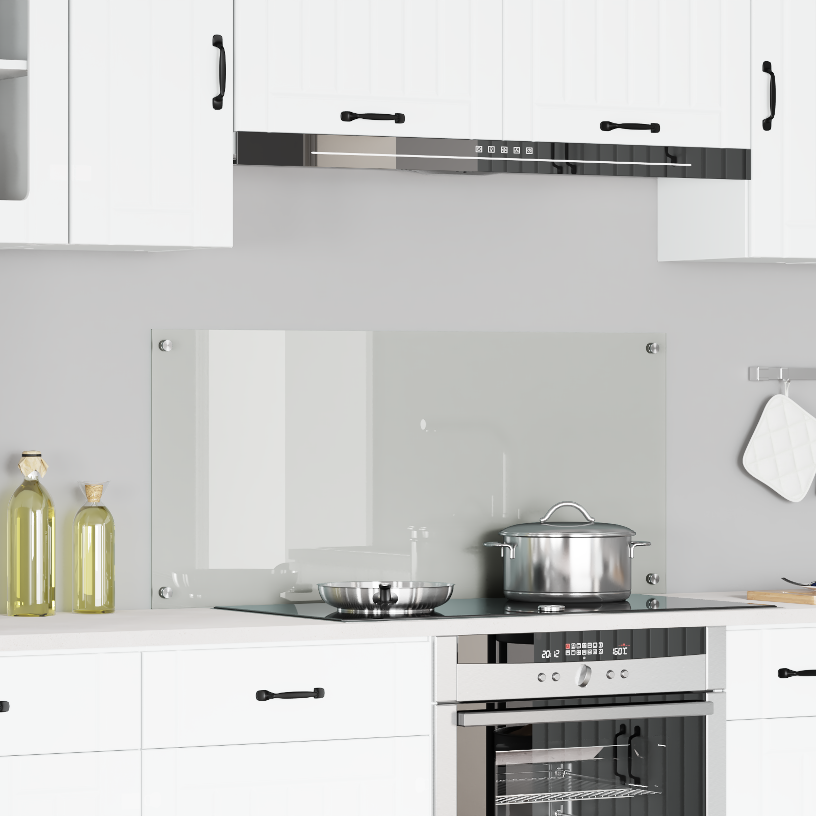 vidaXL Küchenrückwand Transparent 110x50x0,6 cm Hartglas