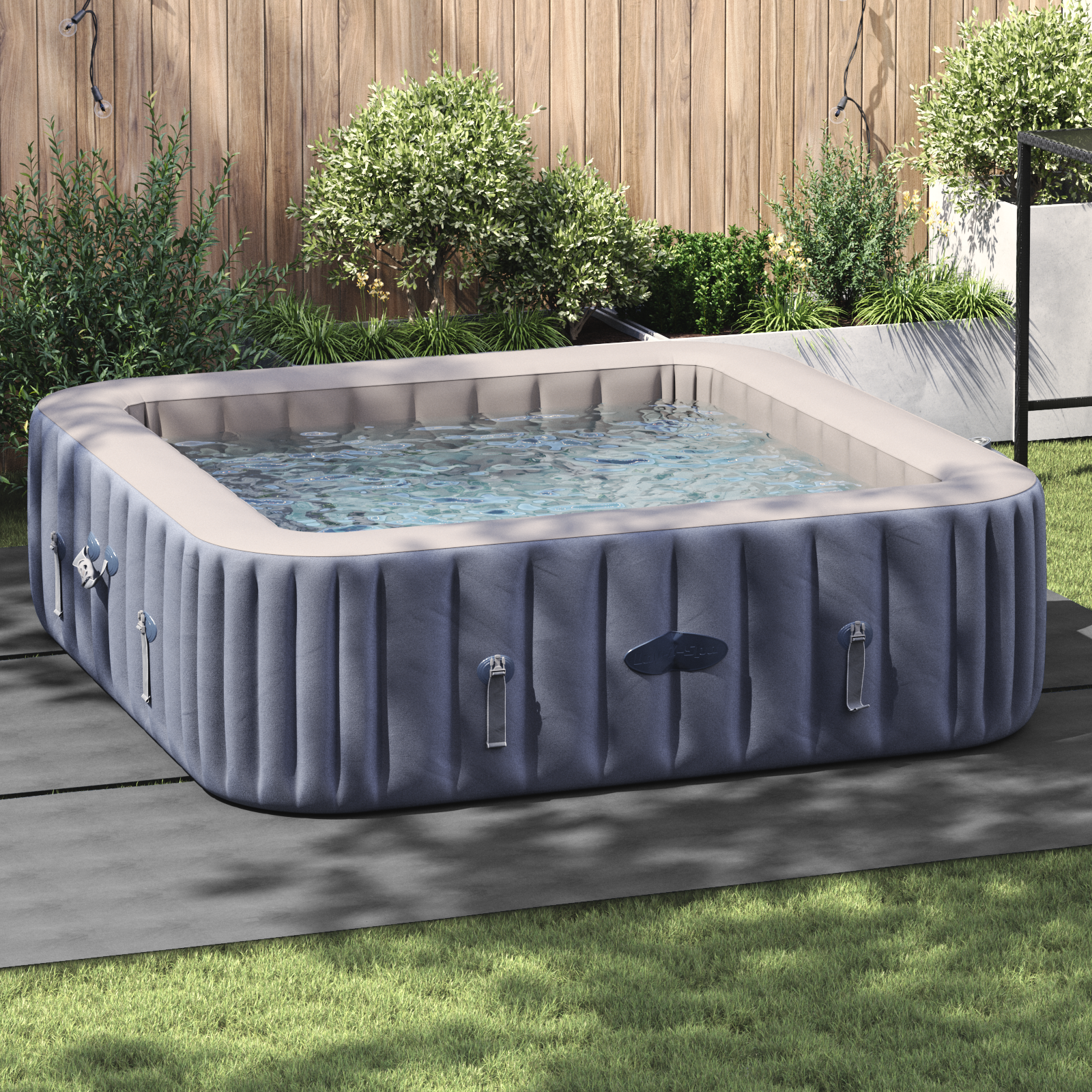 vidaXL Quadratische Poolabdeckung Hellgrau Polyethylen 396 x 396 cm