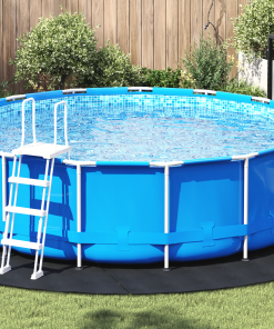 vidaXL Runde Poolabdeckung Schwarz Kunststoff Ø 396 cm Poolabdeckung