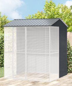 vidaXL Voliere Anthrazit 215x210x247 cm Stahl