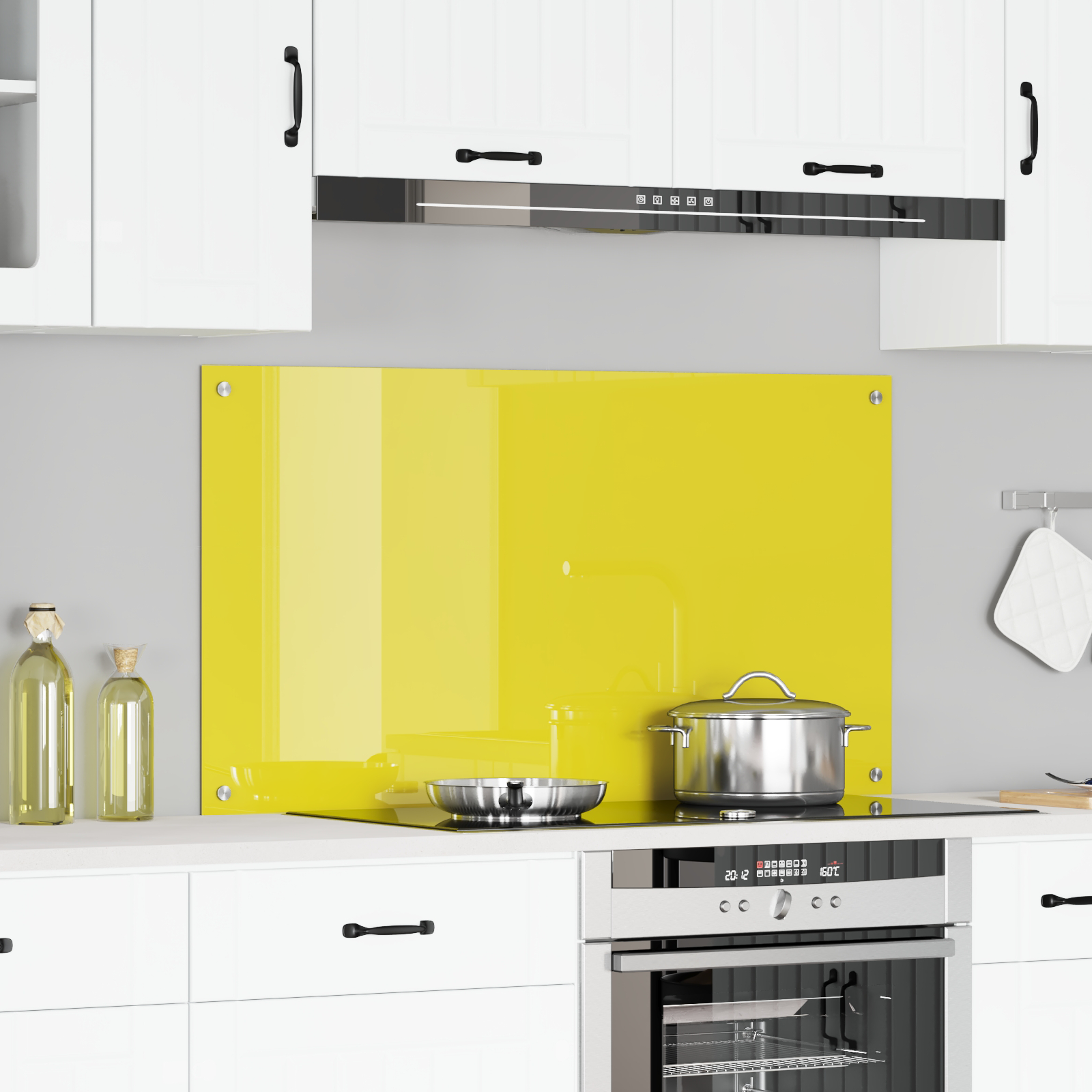 vidaXL Küchenrückwand Gelb 110x60x0,6 cm Hartglas