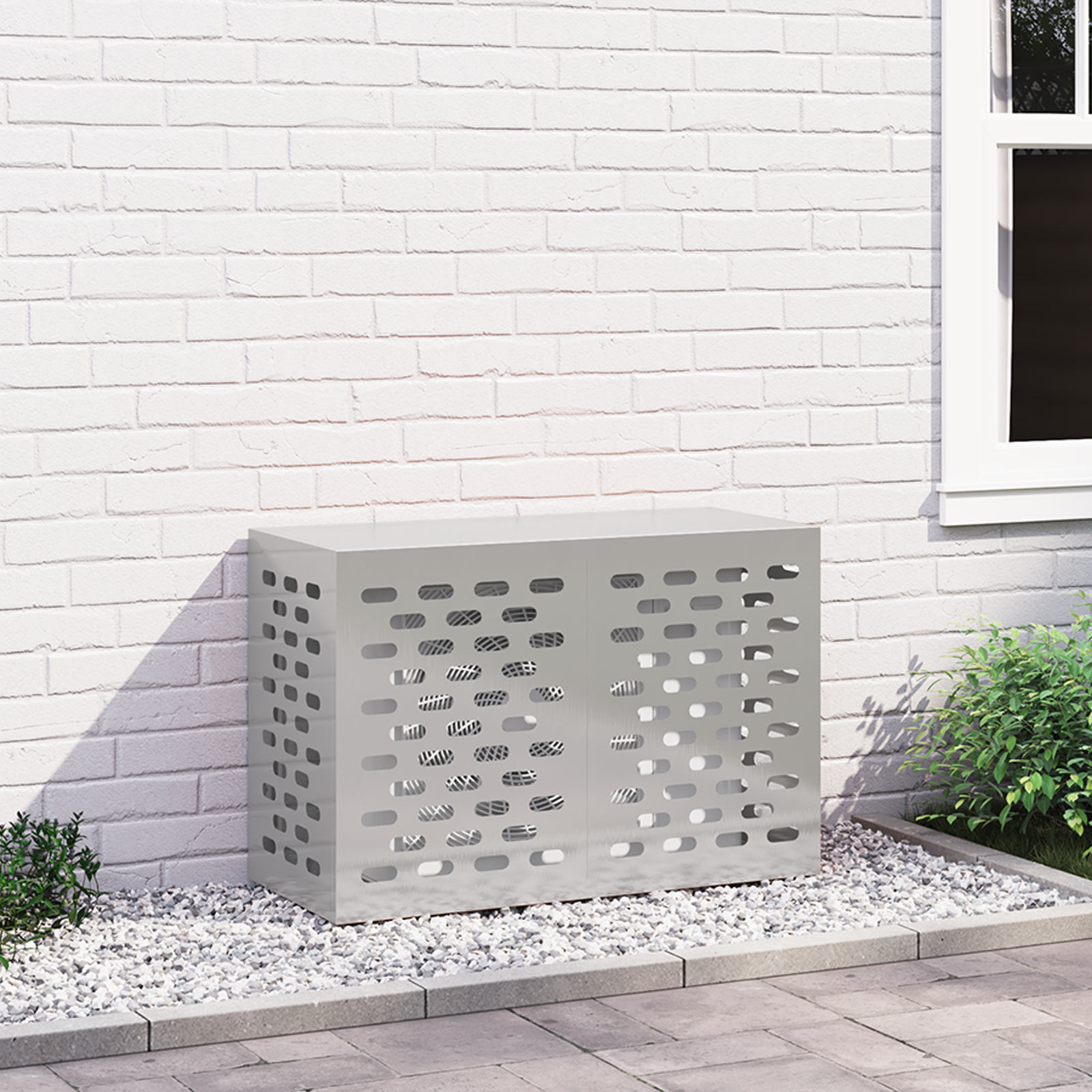 vidaXL Klimaanlagenabdeckung 90x40x60 cm Edelstahl