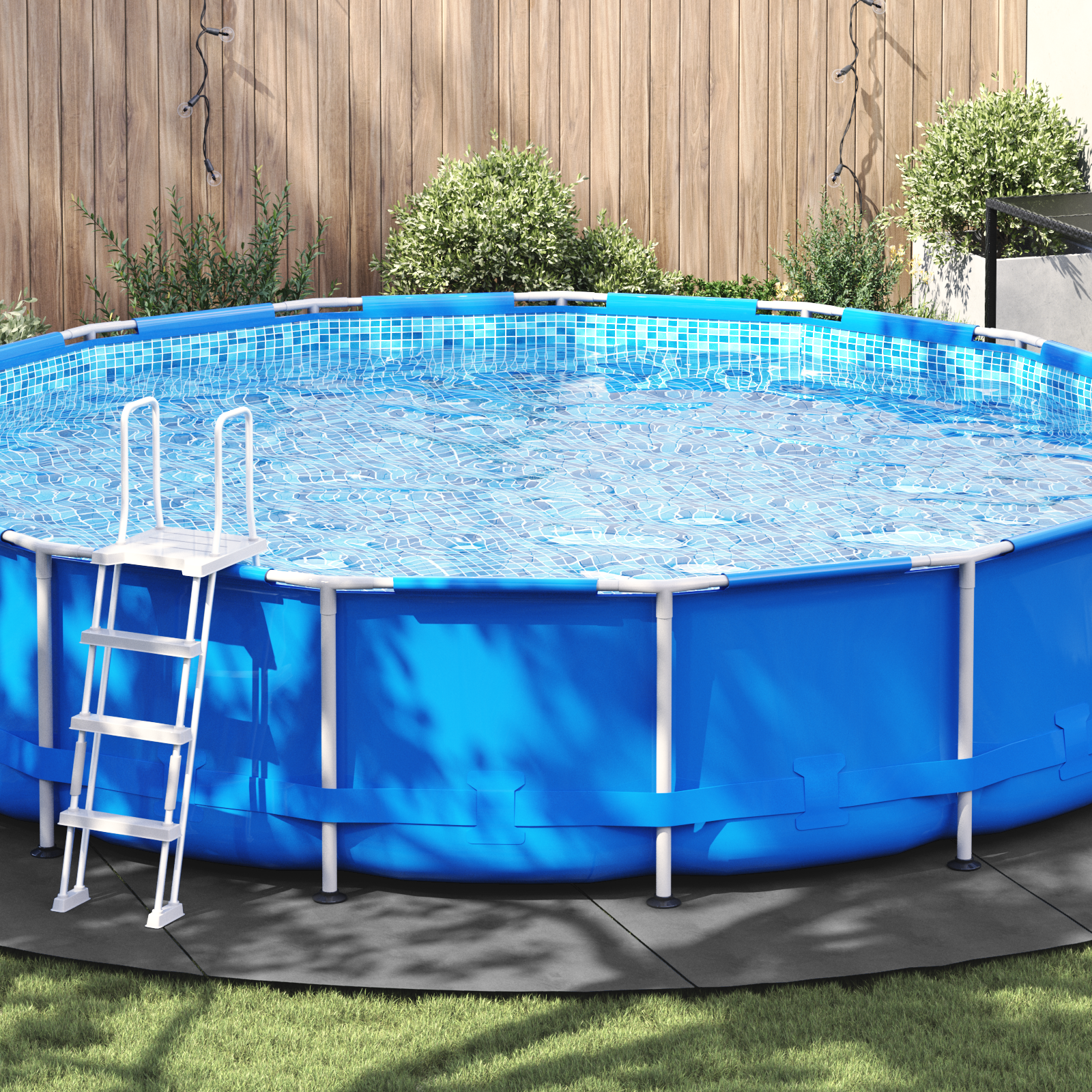 vidaXL Runde Poolabdeckung Hellgrau Polyethylen Ø 610 cm