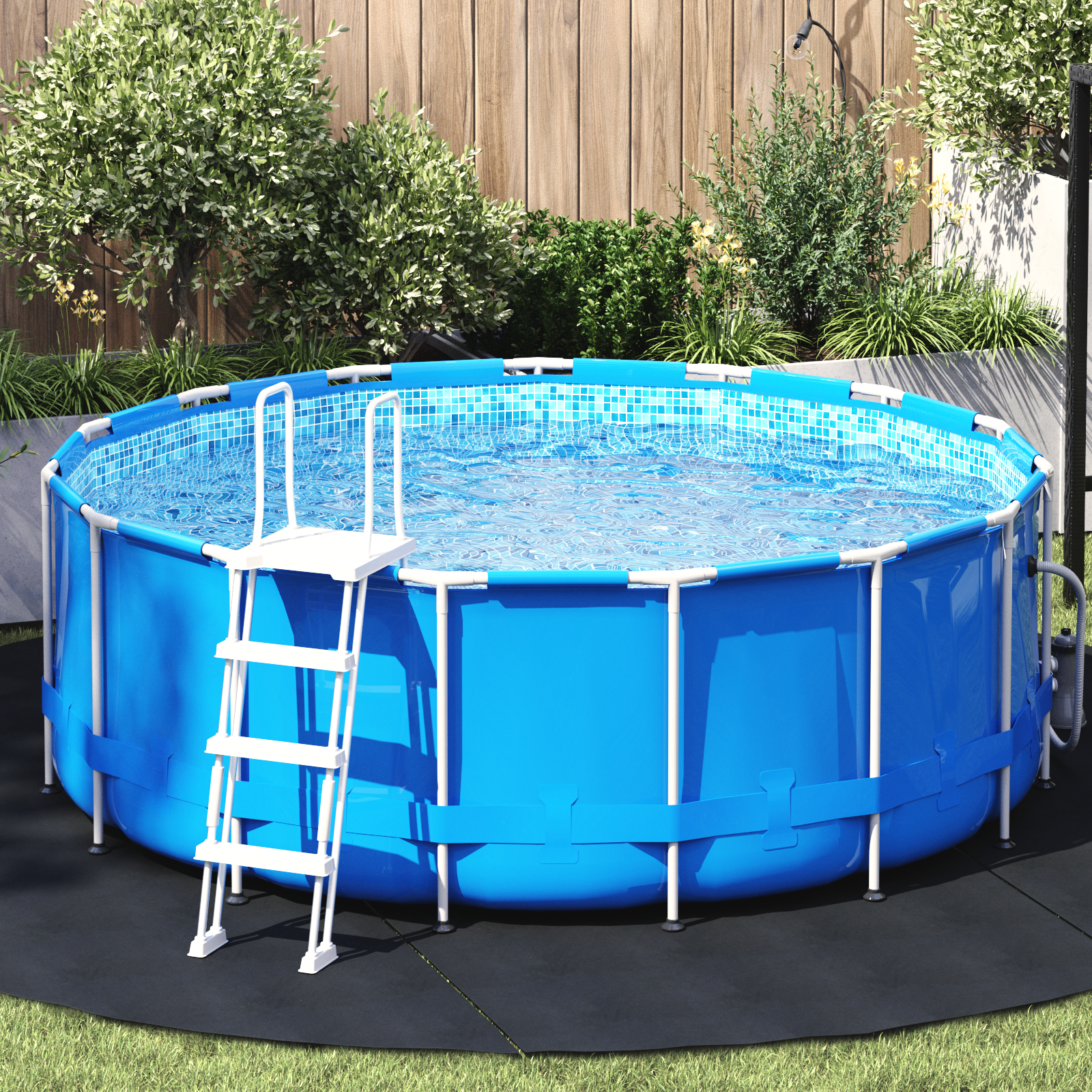 vidaXL Runde Poolabdeckung Schwarz Polyethylen Ø 306 cm