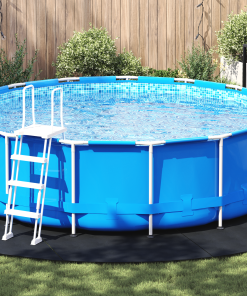 vidaXL Runde Poolabdeckung Schwarz Kunststoff Ø 500 cm Poolabdeckung