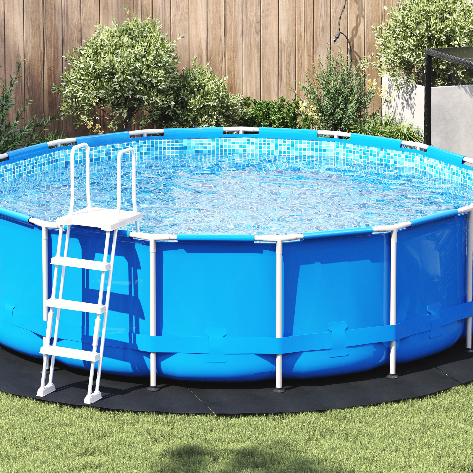 vidaXL Runde Poolabdeckung Schwarz Kunststoff Ø 366 cm Wasserdicht