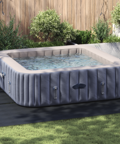 vidaXL quadratische Poolabdeckung Schwarz Kunststoff 396 x 396 cm