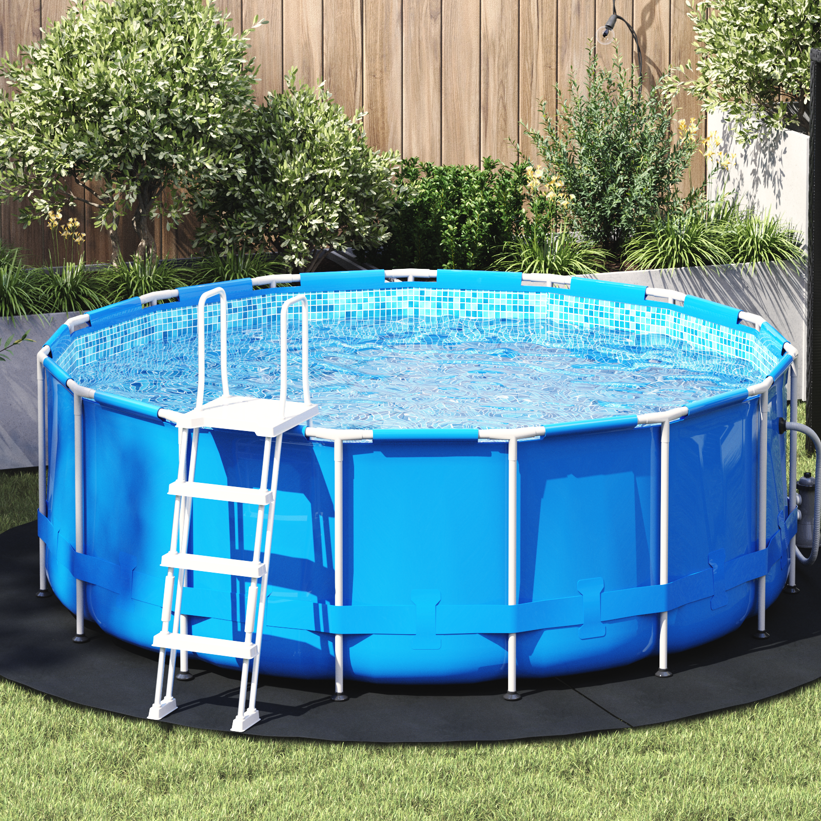 vidaXL Runde Poolabdeckung Schwarz Polyethylen Ø 244 cm Wasserdicht