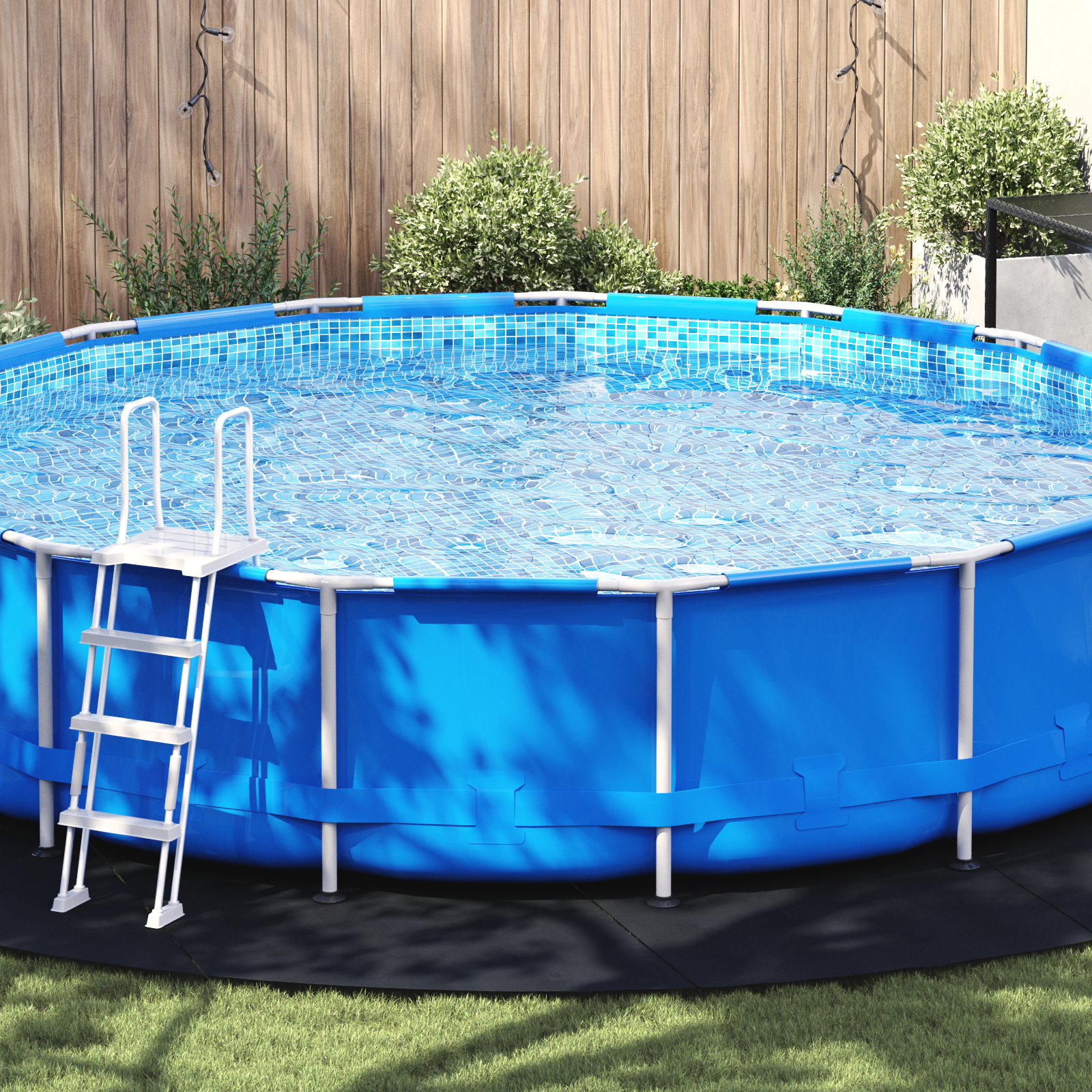 vidaXL Runde Poolabdeckung Schwarz Kunststoff Ø 610 cm Poolabdeckung