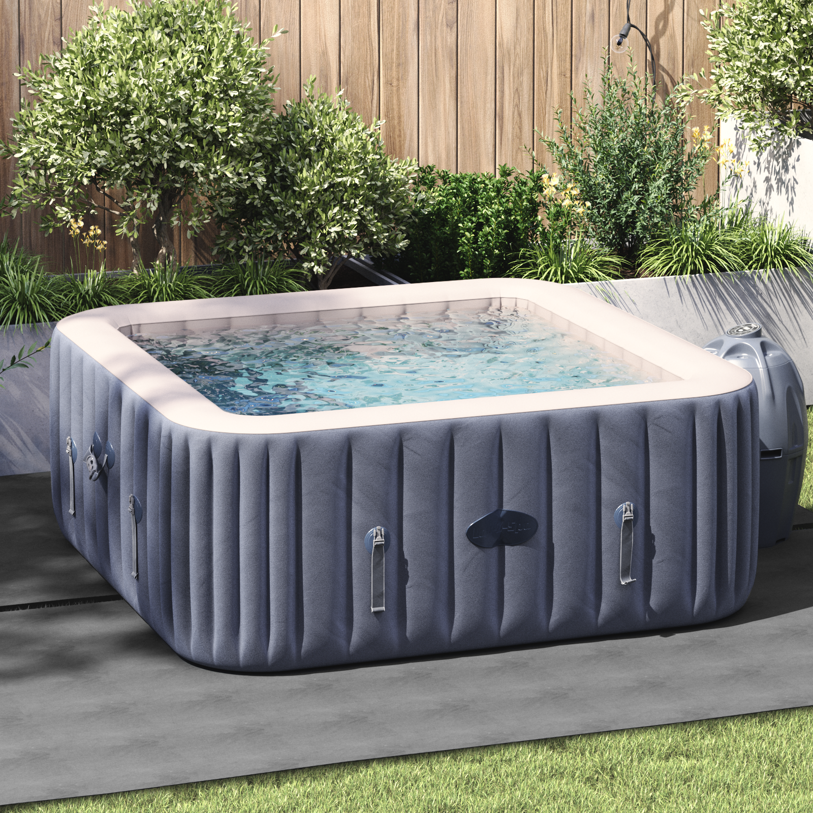 vidaXL Quadratische Poolabdeckung Hellgrau Polyester 274 x 274 cm