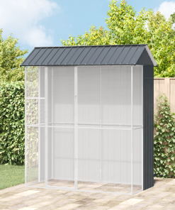 vidaXL Voliere Anthrazit 215x110x247 cm Stahl