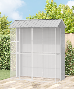 vidaXL Voliere Grau 215x110x247 cm Stahl