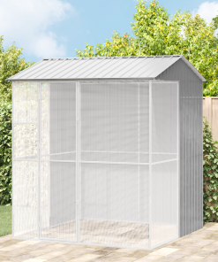 vidaXL Voliere Grau 215x210x247 cm Stahl