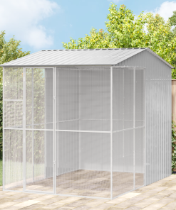 vidaXL Voliere Grau 215x310x247 cm Stahl