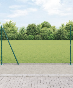 vidaXL Zaunset Set von 2 Grün Pulverbeschichteter Stahl 25 x 1,2 m