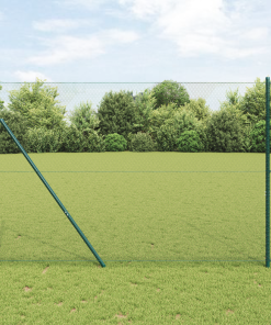 vidaXL Zaunset Set von 2 Grün Metall 25 x 1,5 m Langlebig Außenzäune