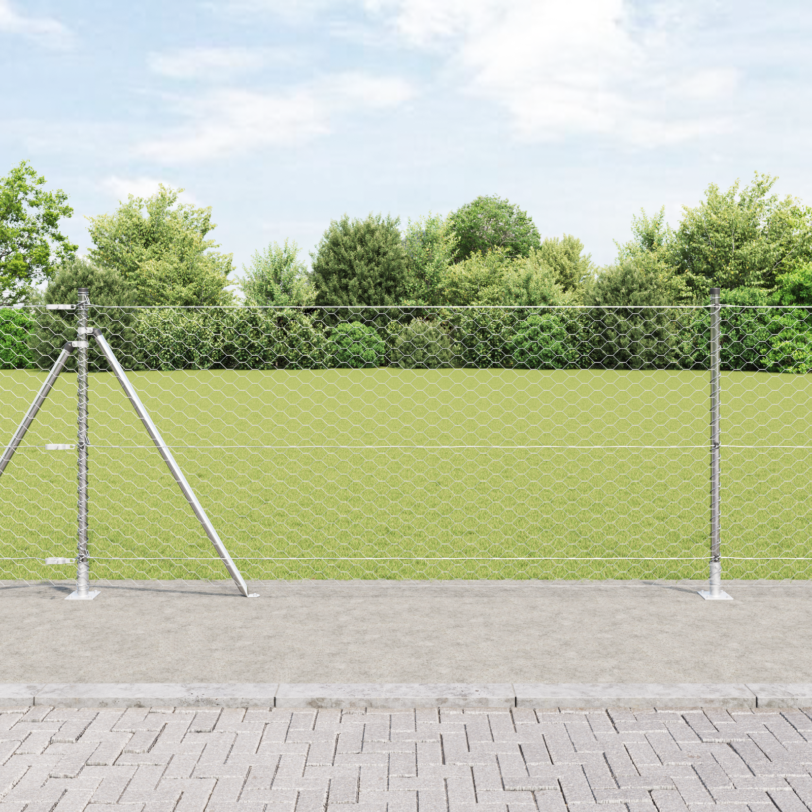 vidaXL Zaunset Set aus 2 Verzinkter Stahl 25 x 1 m Langlebig Zaunset