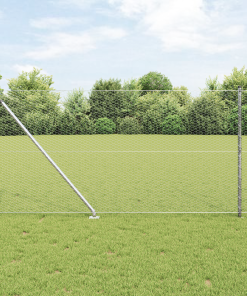 vidaXL Zaunset Set von 2 Feuerverzinkter Stahl 25 x 1,2 m