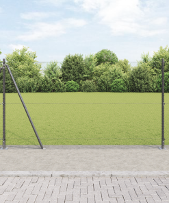 vidaXL Zaunset 2er Set Grau Stahl 25 x 1,2 m Langlebig Außenzaun