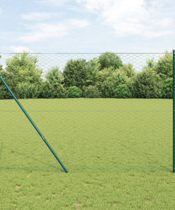 vidaXL Zäunung Set Set aus 2 Grün Pulverbeschichteter Stahl 25 x 1,5 m