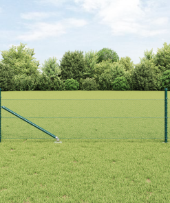 vidaXL Zaunset Set aus 2 Waldgrün Plastikbeschichtetes Metall 25 x 0,5 m