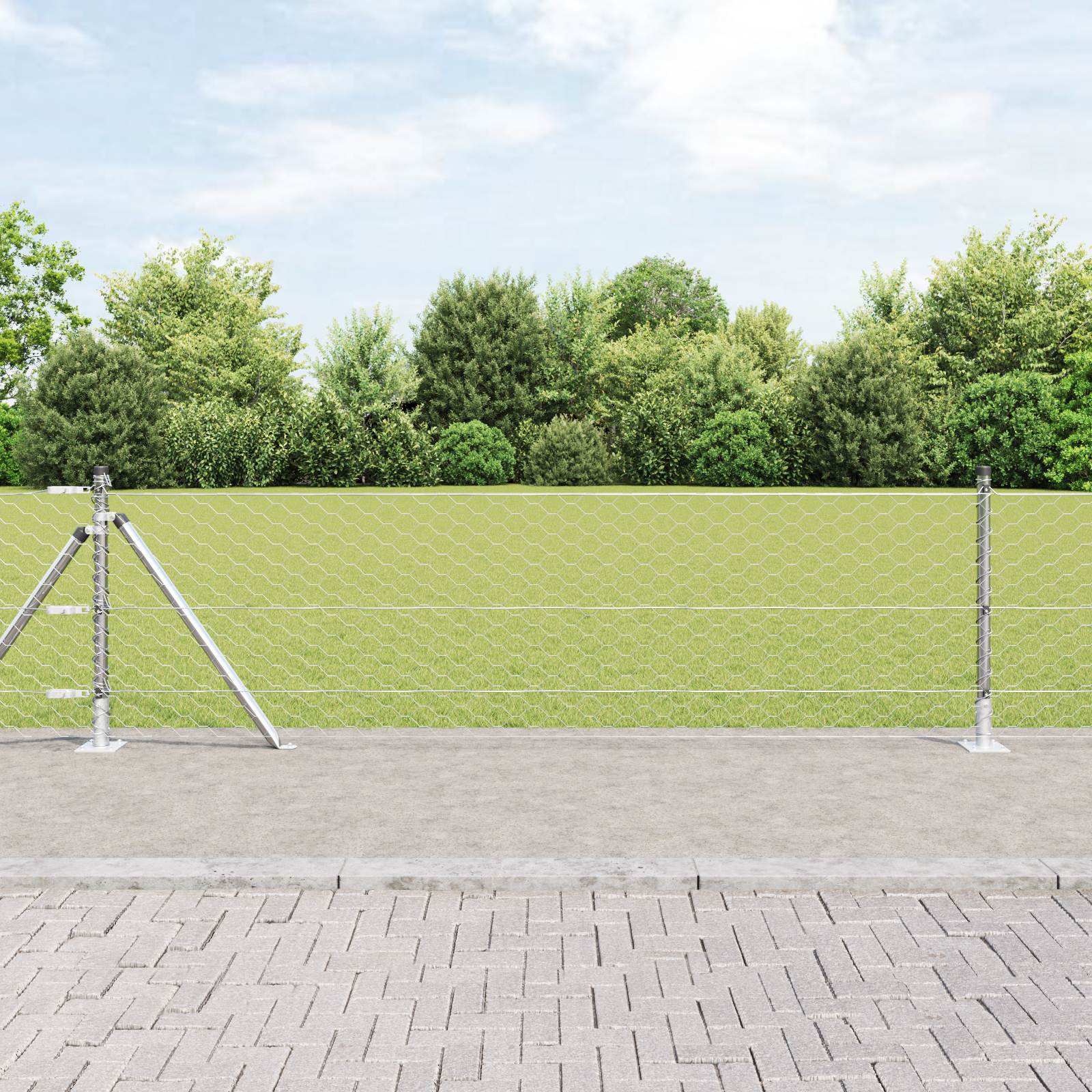 vidaXL Zaunset Set aus 2 Verzinkter Stahl 25 x 0,5 m