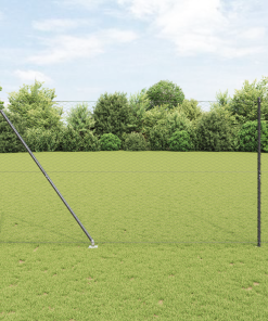 vidaXL Zaunset Set aus 2 Grau Stahl 25 x 1,5 m Faltbar Outdoor Zaun