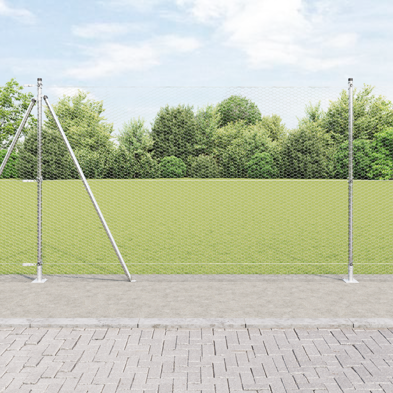 vidaXL Zaunset Set aus 2 Verzinkter Stahl 25 x 1.5 m Langlebig Zaunset