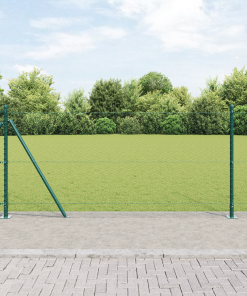 vidaXL Zaunset Set aus 2 Dunkelgrün Verzinkter Stahl 25 x 1 m