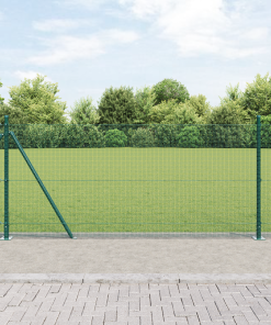 vidaXL Zaunpfosten-Set Set von 2 Grün Metall Langlebig